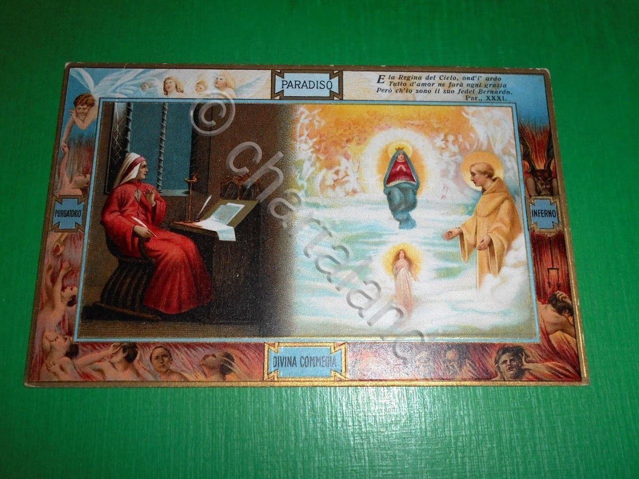 Cartolina Dante - Divina Commedia - Visione di San Bernardo …