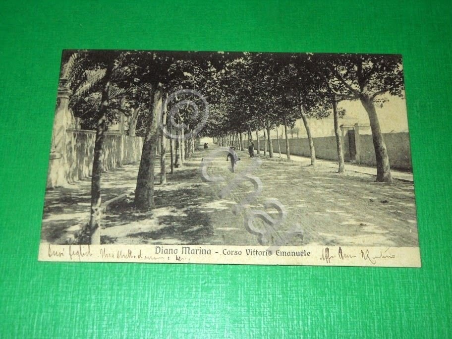 Cartolina Diano Marina - Corso Vittorio Emanuele 1911 *.