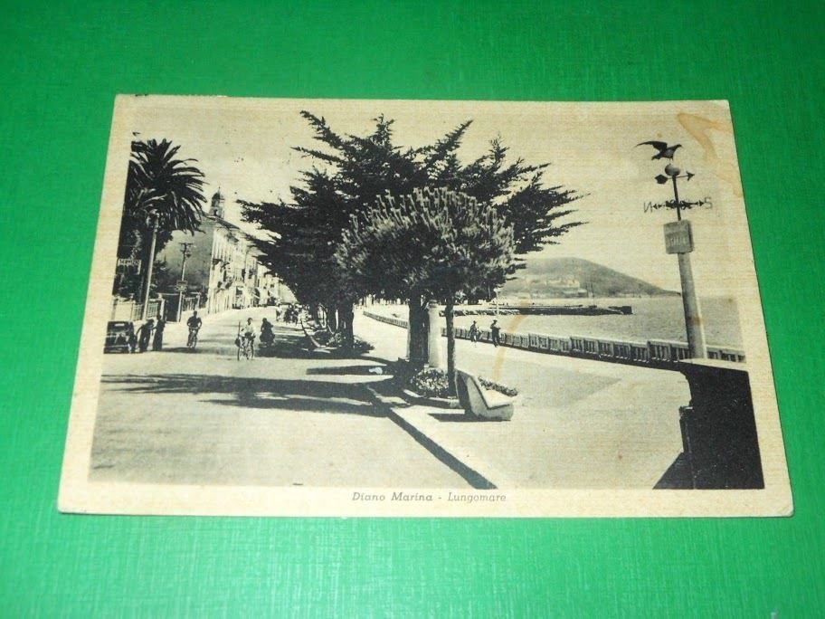 Cartolina Diano Marina - Lungomare 1953.