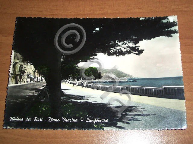Cartolina Diano Marina - Lungomare 1956.