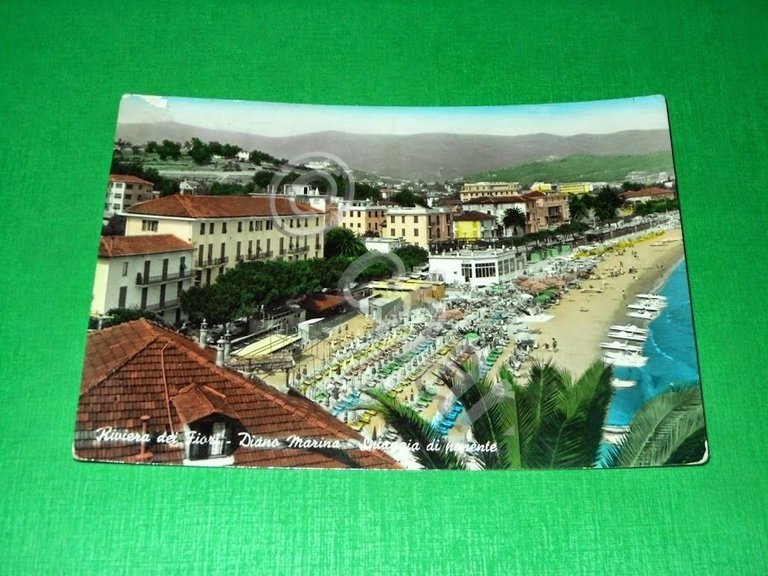 Cartolina Diano Marina - Spiaggia di Ponente 1958