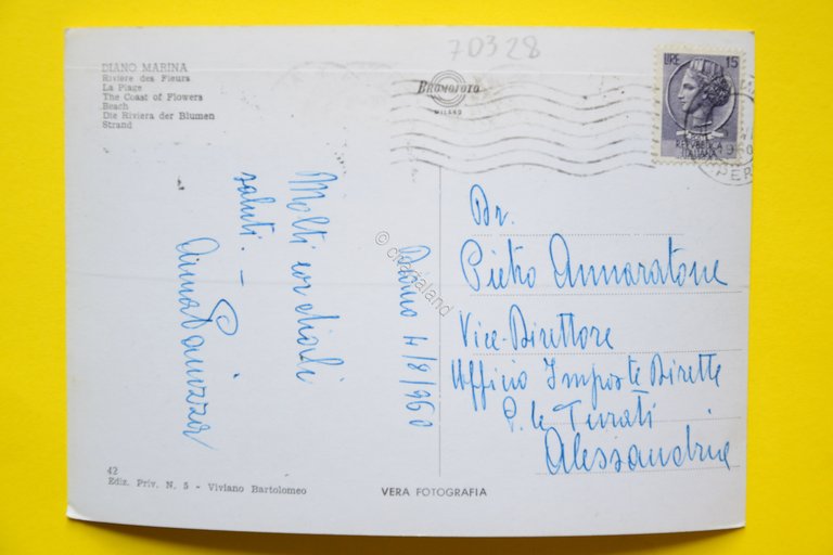 Cartolina Diano Marina Riviera Dei Fiori Spiaggia 1960
