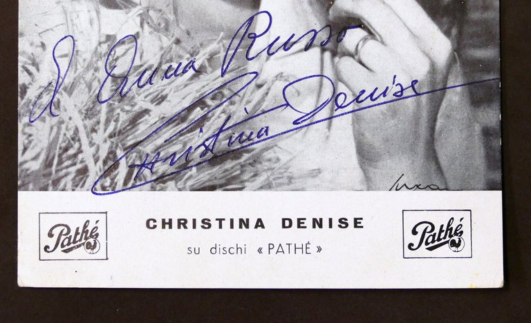 Cartolina Dischi Pathè con Autografo della cantante Christina Denise - …