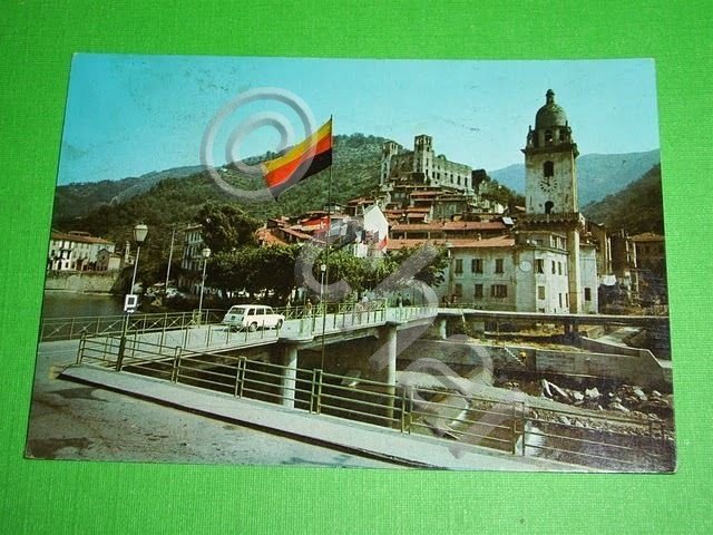 Cartolina Dolceacqua - Panorama col Ponte Nuovo 1980