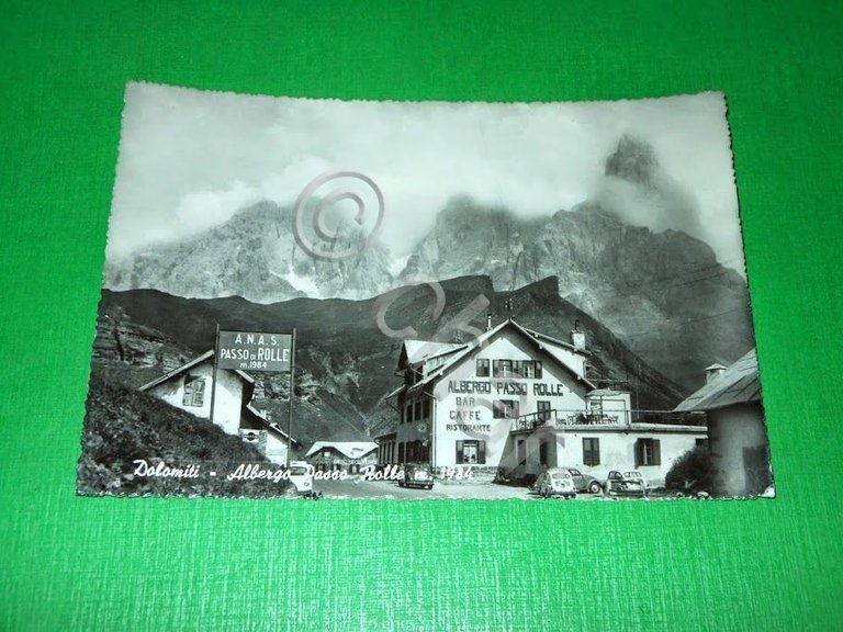 Cartolina Dolomiti - Albergo Passo Rolle 1961.