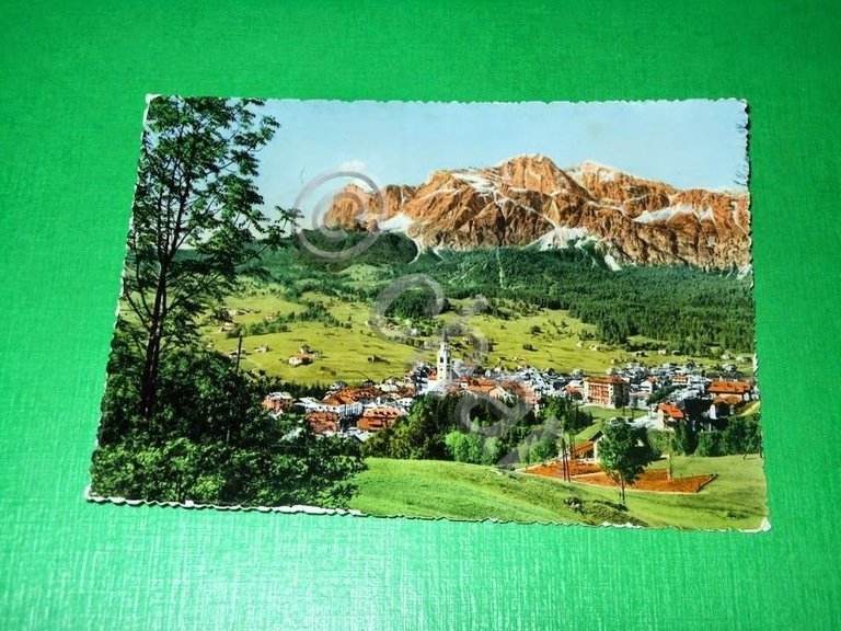 Cartolina Dolomiti - Cortina verso le Tofane 1960 ca