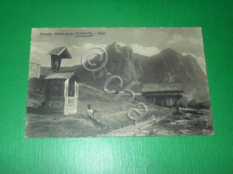 Cartolina Dolomiti - Motivo presso Castelrotto - Siusi 1932