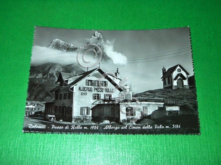 Cartolina Dolomiti - Passo di Rolle - Albergo col Cimon …