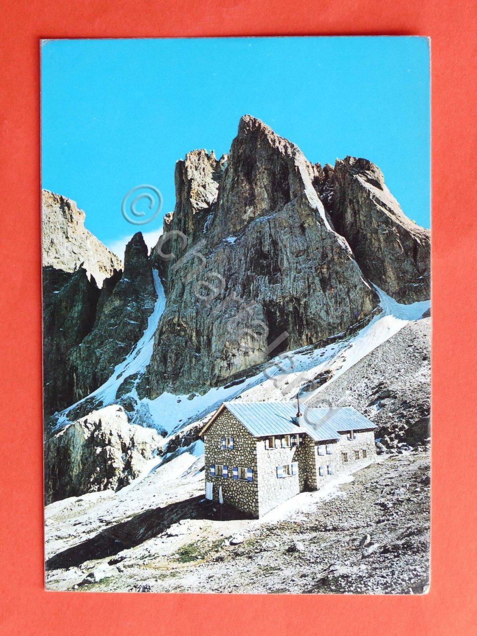 Cartolina Dolomiti - Rifugio Giuseppe Volpi con Torre del Focobon …