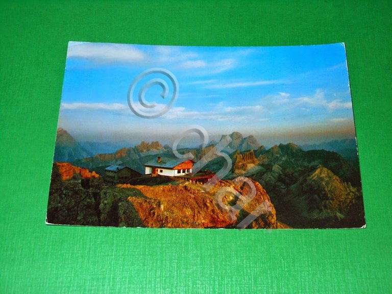 Cartolina Dolomiti - Rifugio Lagazuoi - Croda da Lago 1973