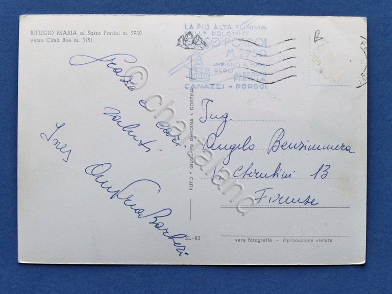 Cartolina Dolomiti - Sasso Pordoi - Rifugio Maria - 1960 …