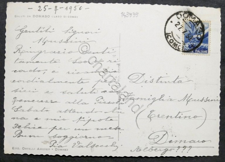 Cartolina Domaso (Lago di Como) - Panorama - 1950 | Immagine Gallery 2