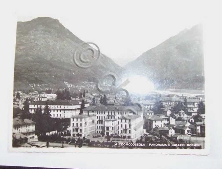 Cartolina Domodossola - Panorama e Collegi Rosmini 1940