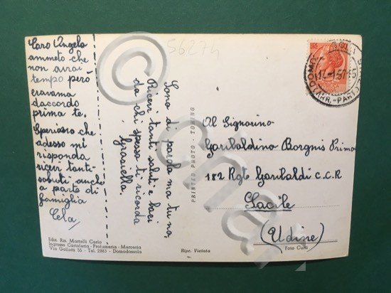 Cartolina Domodossola - Via galletti - 1957