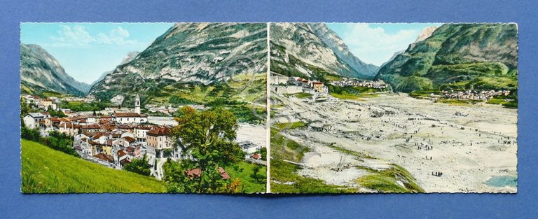 Cartolina doppia - Longarone prima e dopo il disastro del …