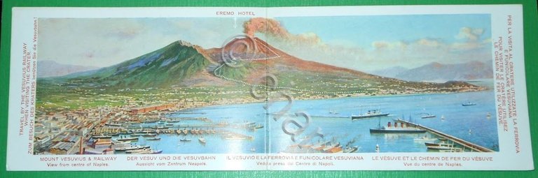 Cartolina doppia Napoli - Il Vesuvio e la Ferrovia e …
