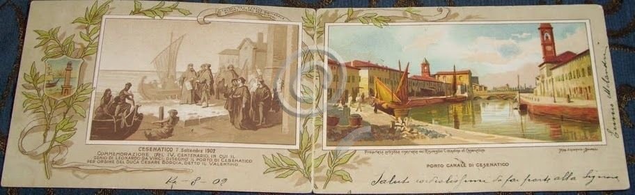 Cartolina doppia / Programma opera Cesenatico - Porto Canale RARISSIMA …