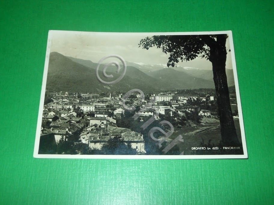 Cartolina Dronero - Panorama 1943.