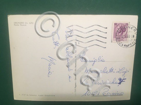 Cartolina Dronero m.625 - Ponte Nuovo - 1972