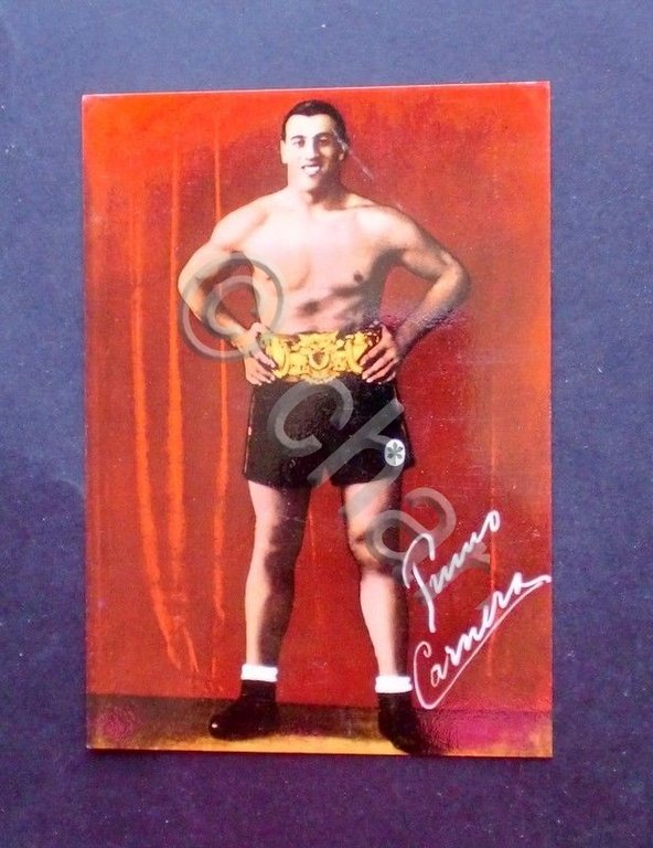 Cartolina e firma - Box, pugilato - Primo Carnera