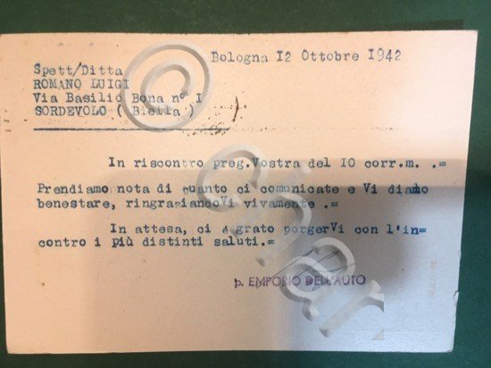 Cartolina Emporio - Piazzale Porta Lame - Bologna - 1942
