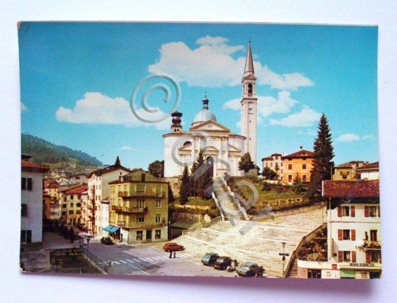 Cartolina Enego ( Vicenza ) - Il centro 1980.