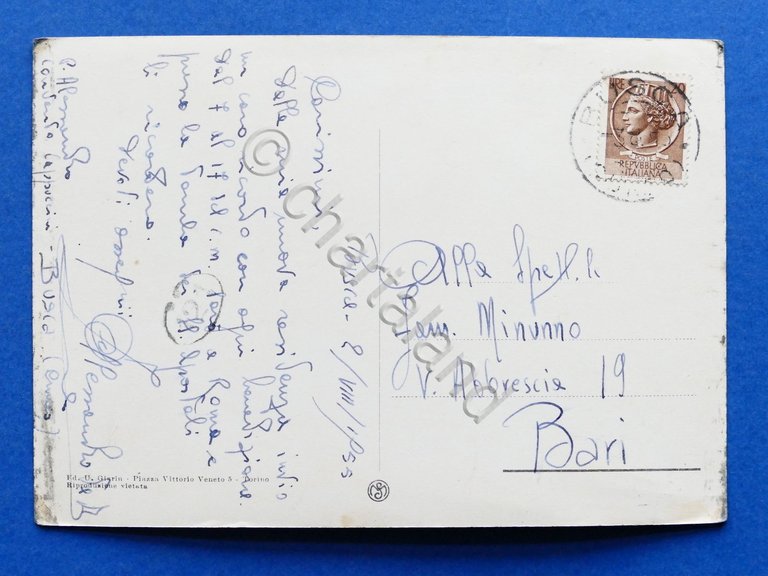 Cartolina Eremo di Busca - Casa Alpina Carmagnolese - 1955.