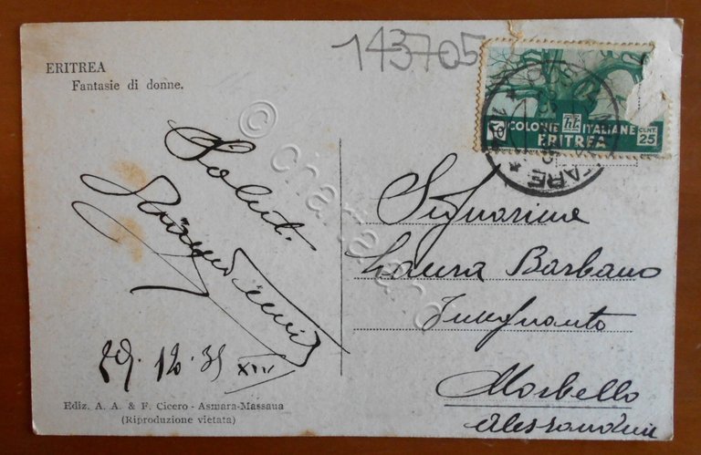 Cartolina Eritrea - Fantasie di donne - 1938 | Immagine Gallery 2