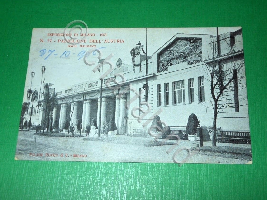 Cartolina Esposizione di Milano 1906 - Padiglione dell' Austria .