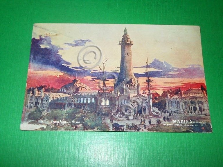 Cartolina Esposizione di Milano 1906 - Padiglione della Marina