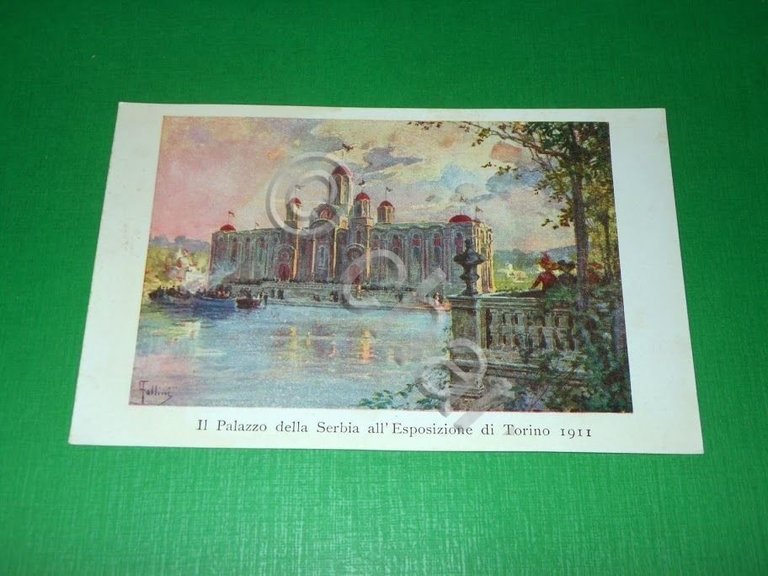 Cartolina Esposizione di Torino 1911 - Il Palazzo della Serbia