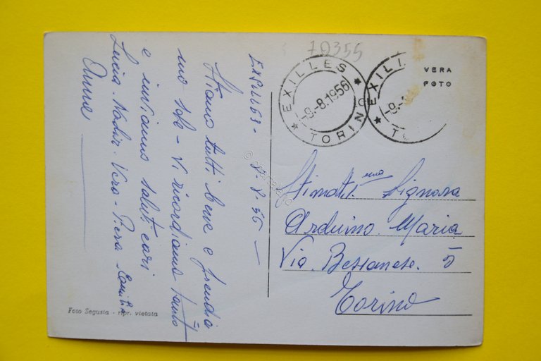 Cartolina Exilles Panorama Col Forte 1956