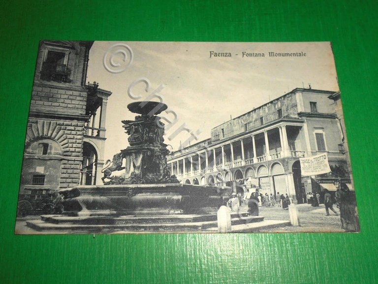 Cartolina Faenza - Fontana Monumentale 1917 ca