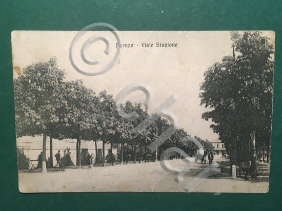 Cartolina Faenza - Viale Stazione - 1912