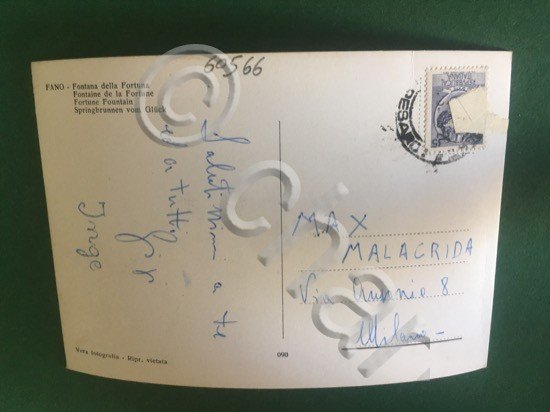 Cartolina Fano - Fontana Della Fortuna - 1960