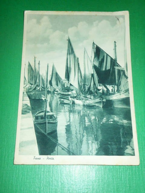 Cartolina Fano - Porto 1937.
