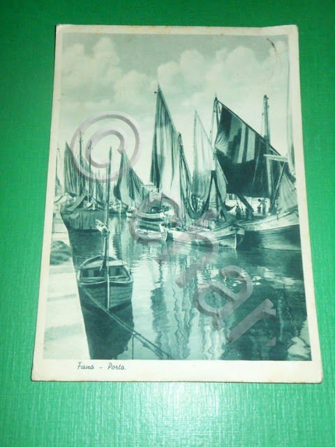 Cartolina Fano - Porto 1937.