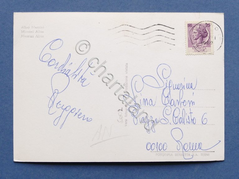 Cartolina Fano - Viale Mazzini - 1969