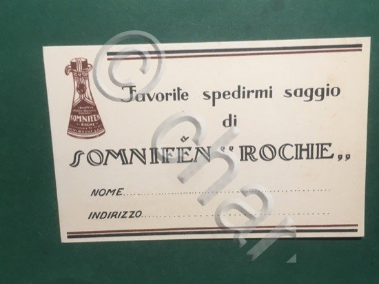 Cartolina Favorite Spedirmi Saggio di Somnifen Roche - 1920 ca.