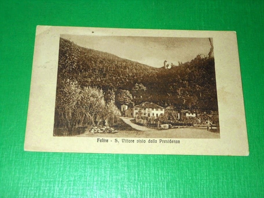 Cartolina Feltre - S. Vittore visto dalla Presidenza 1916.