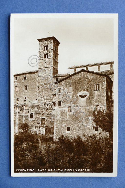 Cartolina Ferentino - Lato orientale dell'Acropoli - 1930 ca..