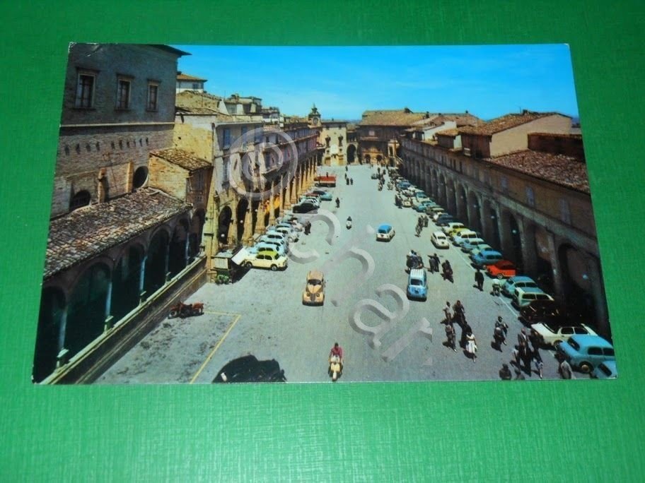 Cartolina Fermo - Piazza del Popolo 1972.