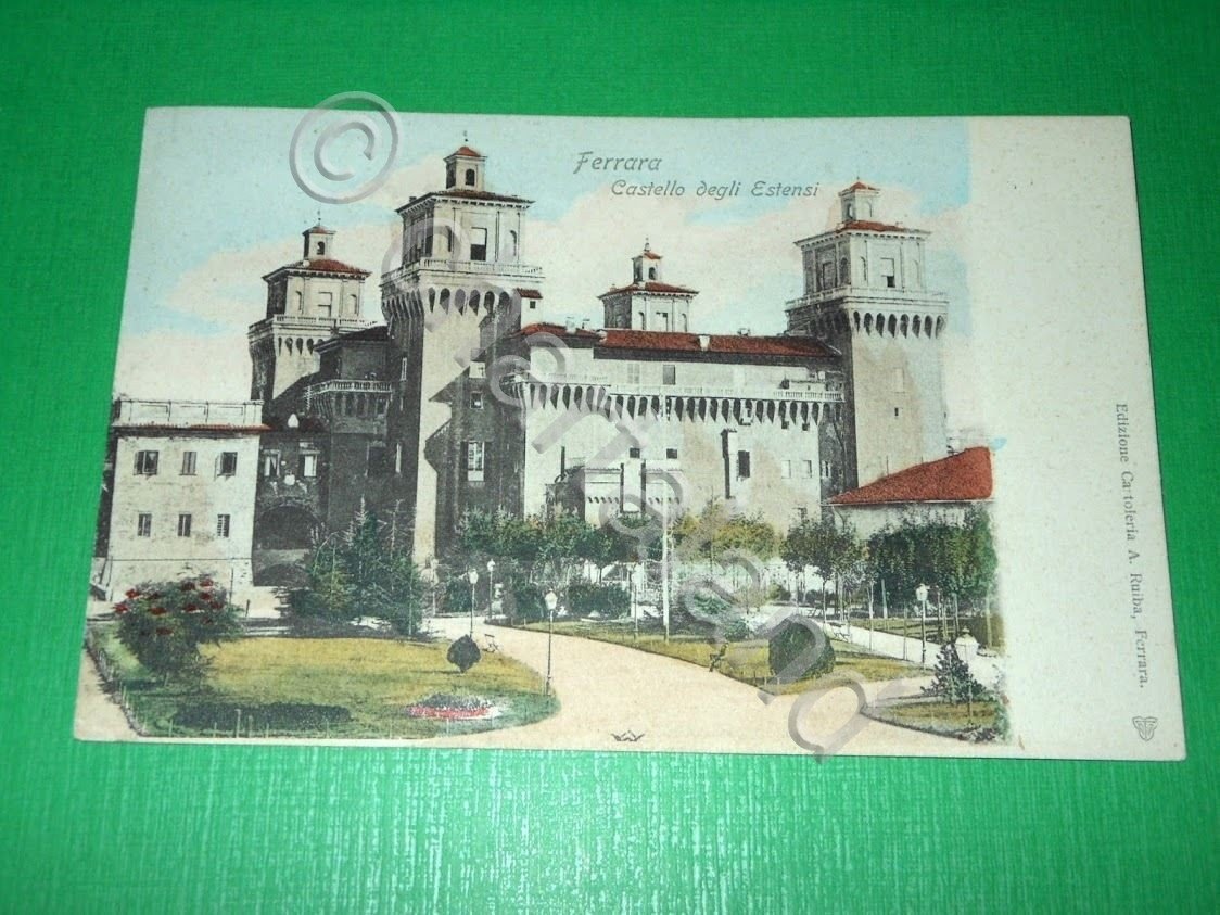 Cartolina Ferrara - Castello degli Estensi 1900 ca.