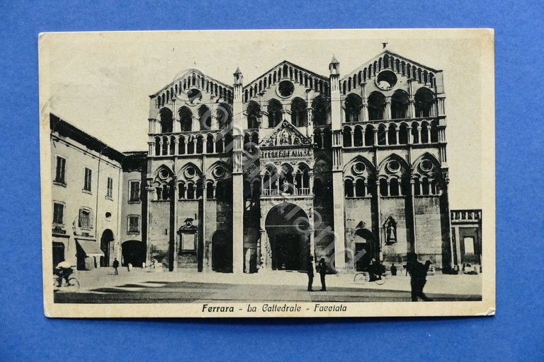 Cartolina Ferrara - La Cattedrale - Facciata - 1935.