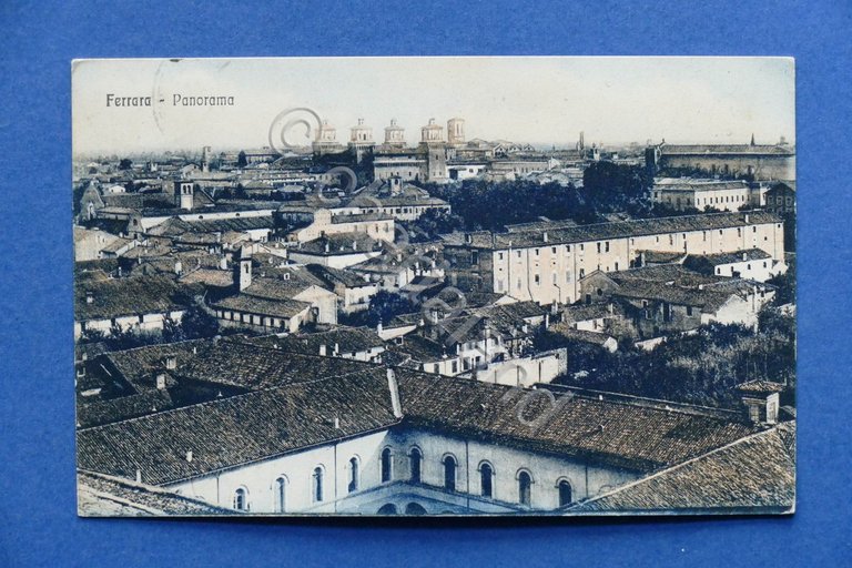Cartolina Ferrara - Panorama - 1917.