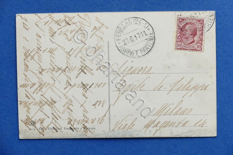 Cartolina Ferrara - Panorama - 1917.