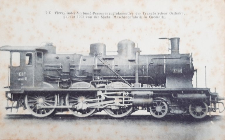 Cartolina Ferrovie - 2C Vierzylinder - Verbund - Personenzuglokomotive.