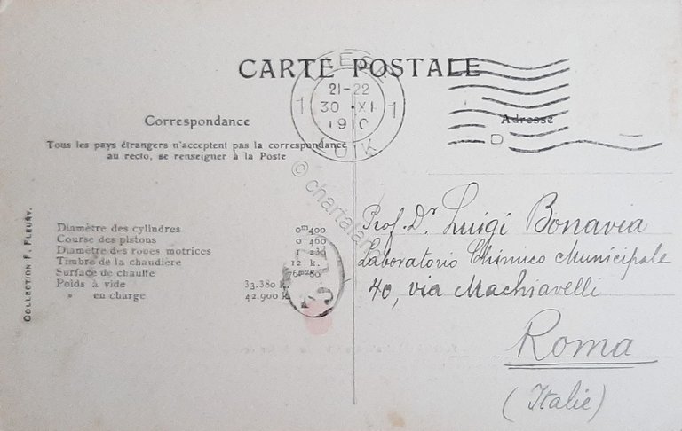 Cartolina Ferrovie - Les Locomotives - Locomotive Tender a 6 …