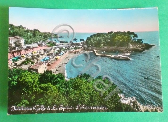Cartolina Fiascherino (Golfo de La Spezia) - La baia e …