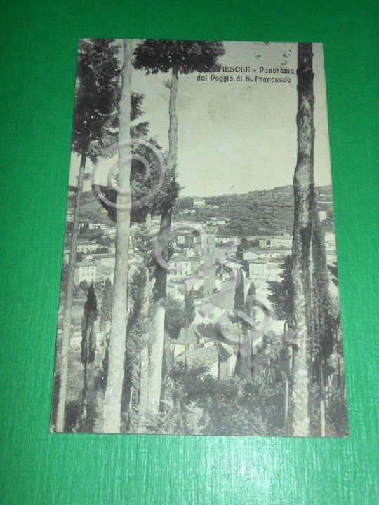 Cartolina Fiesole - Panorama dal Poggio di S. Francesco 1913